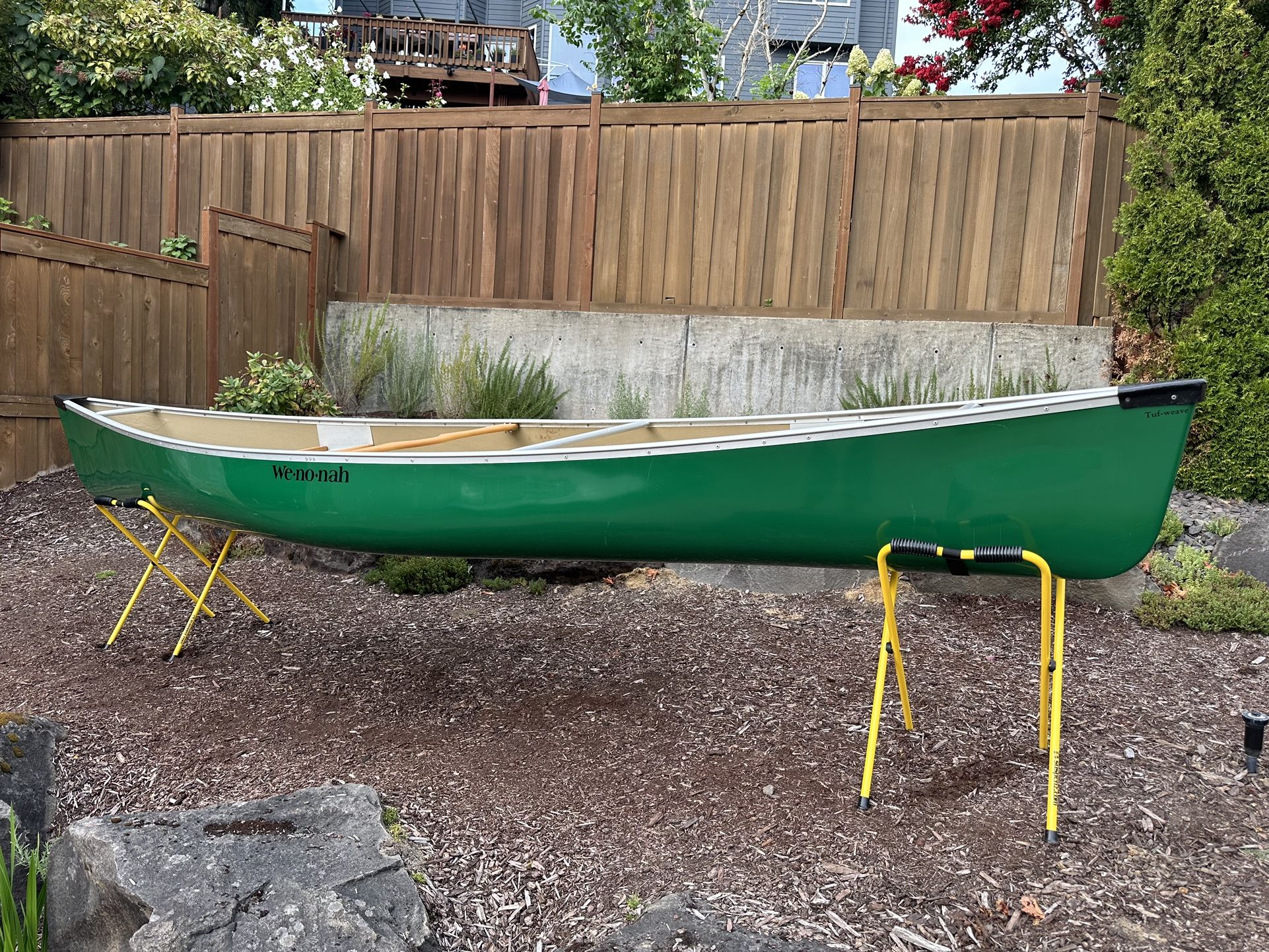 Handsome Wenonah Fisherman 14’ Performance Compact Canoe Fishing Package, Super Stable