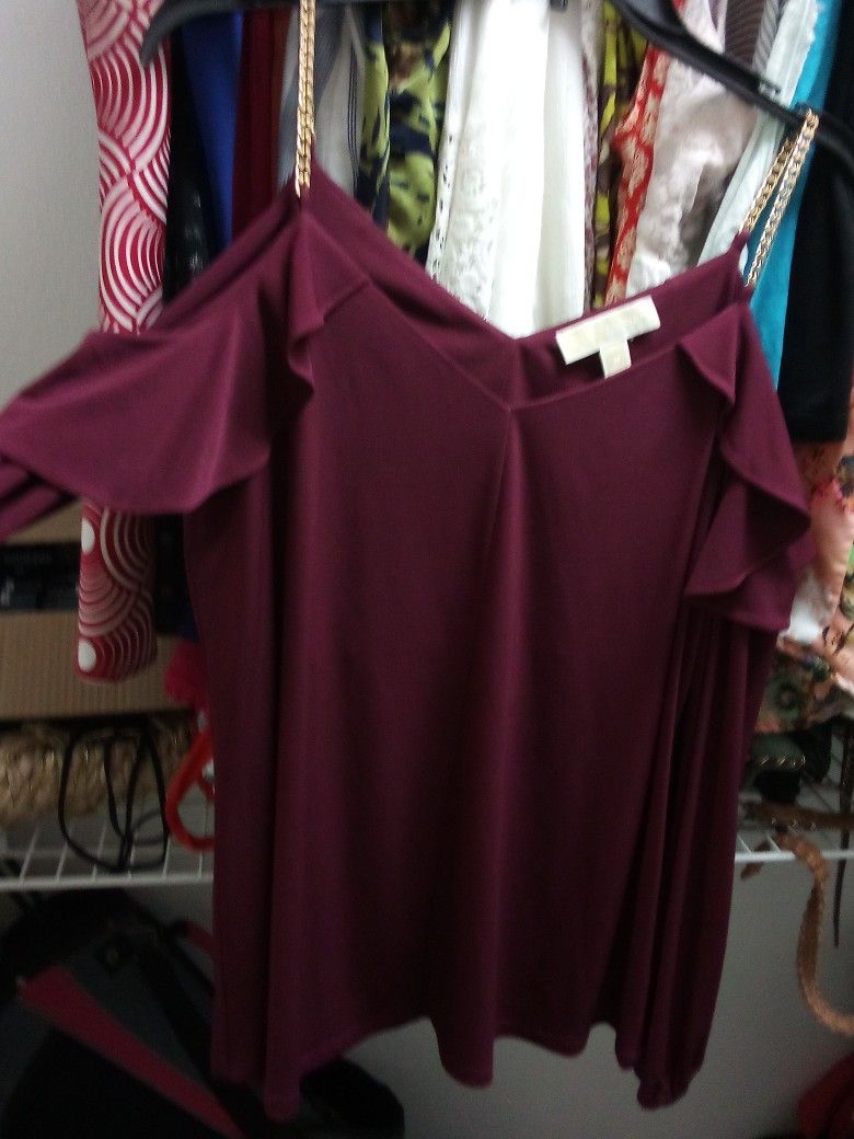 Blouse With Chain Straps - Open Shoulders