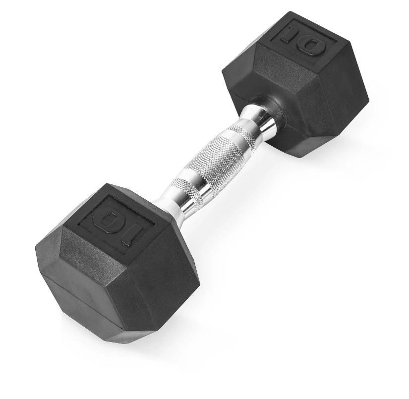 CAP Barbell, 10lb Rubber Hex Dumbbell, Single