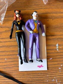Croce DC Comics vtg Catwoman and Joker bendable Action Figures