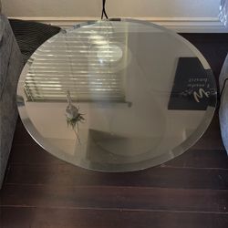 Glass Table With Solid Base