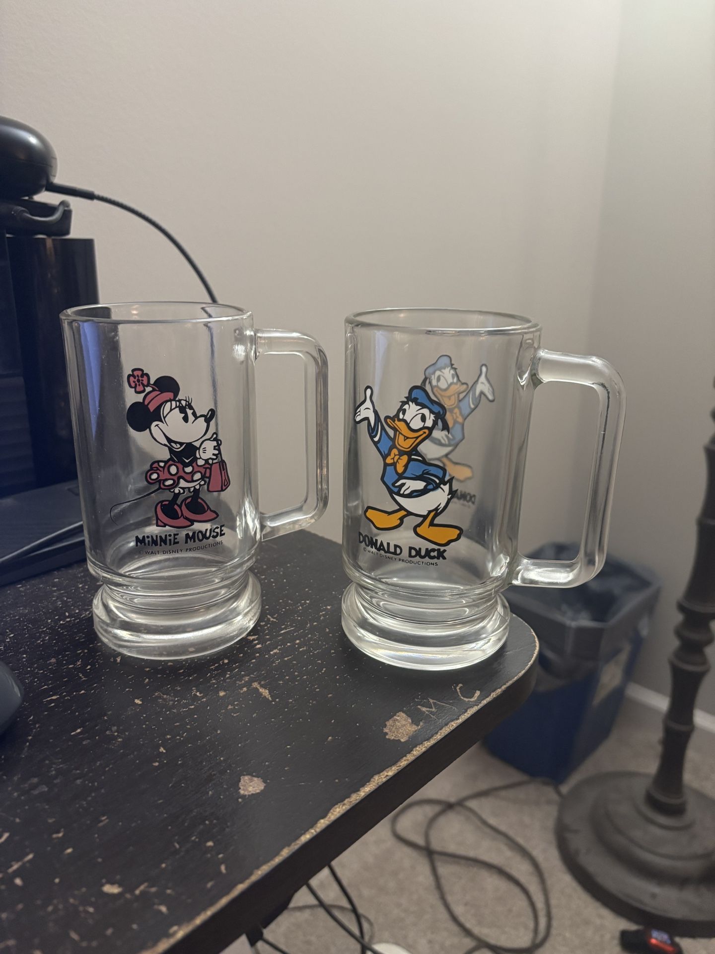 2 Vintage 1980’s Disney Glass Mugs