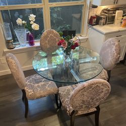 All Glass Round Dinning Table 