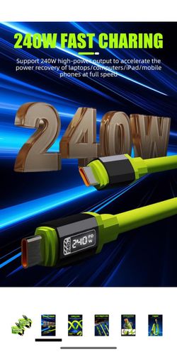 brand new 240W Fast Charging Cable 6.6FT USB Type-C to Type-C Cable
