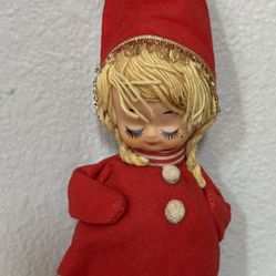 Vintage Pixie Girl Stocking Ornament Shelf Sitter 