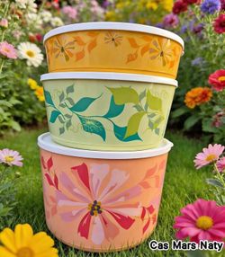 TUPPERWARE SET  Of 3 BOLWS ILLUMINA