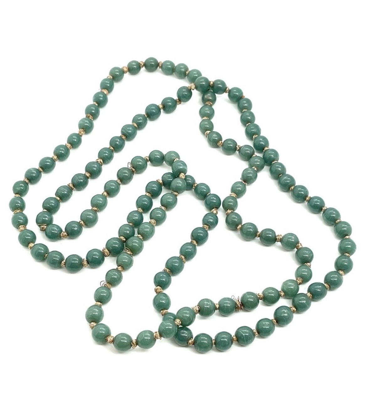 Vintage Green Beaded Necklace 