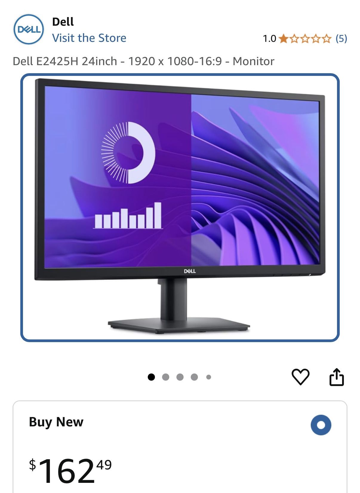 Dell 24” Monitor For Sale 