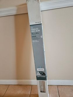 1-Inch Cordless Vinyl Blind 35x64 White