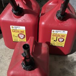 Gas Cans - 5 Gallon And 2 Gallon