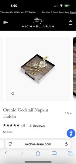 Michael Aram Orchid Cocktail Napkin Holder