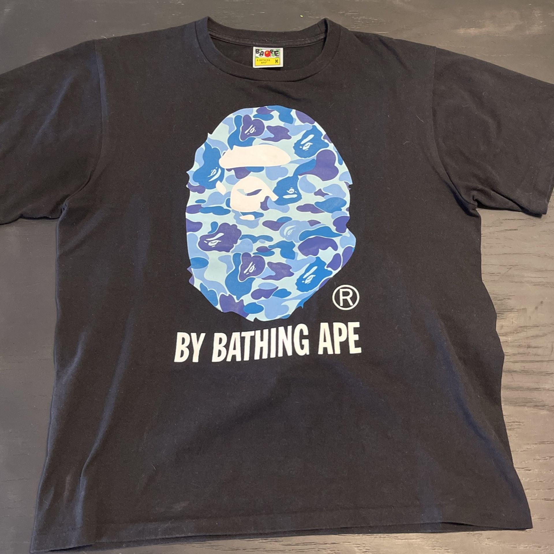 BAPE a bathing ape blue camo t-shirt