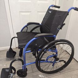 Lightweight Wheelchair with Attendant Brakes, Folding Design for Transport with Ergonomic Built-in Adjustable Lumbar Back, Silla De Ruedas