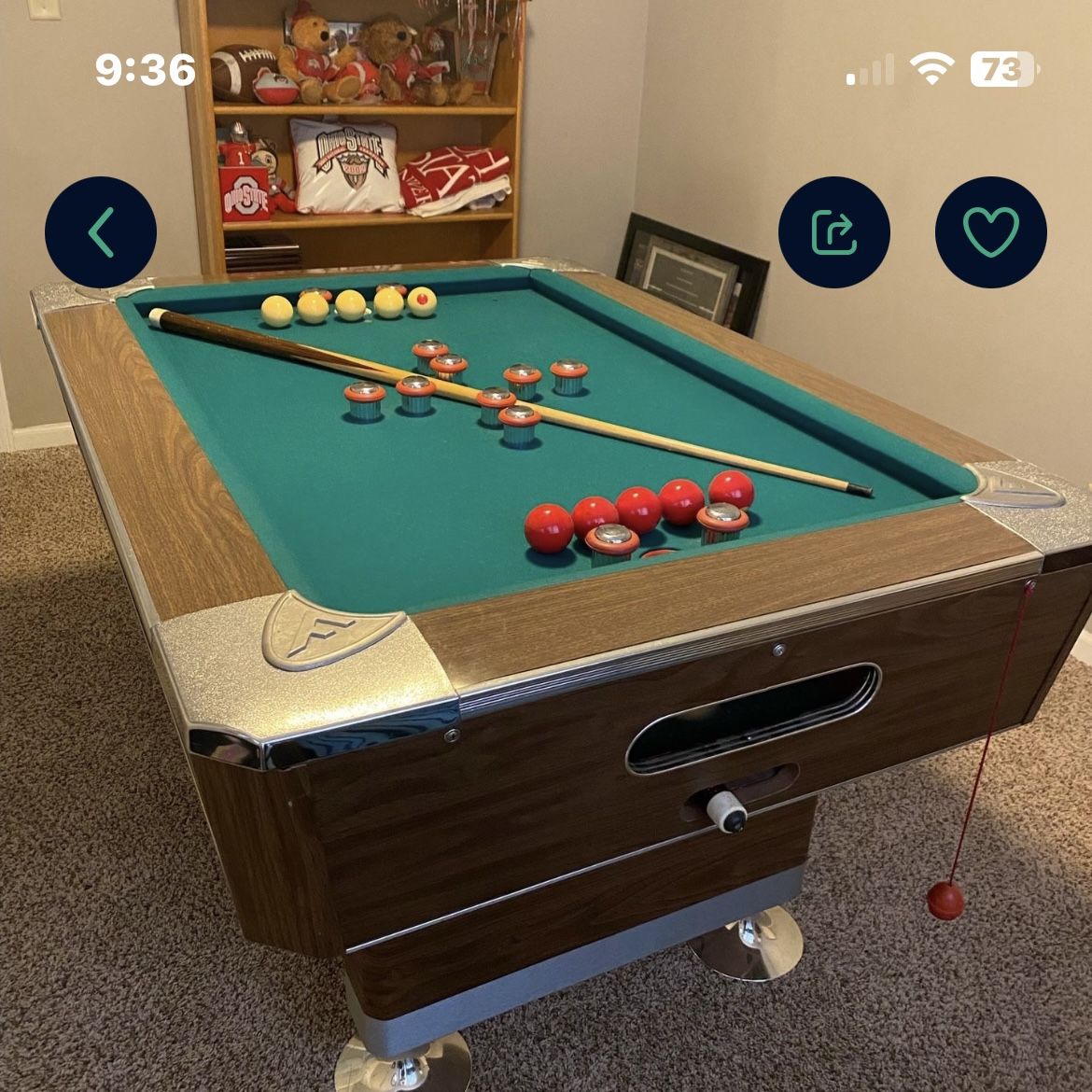 Vintage Fischer Bumper Pool Table