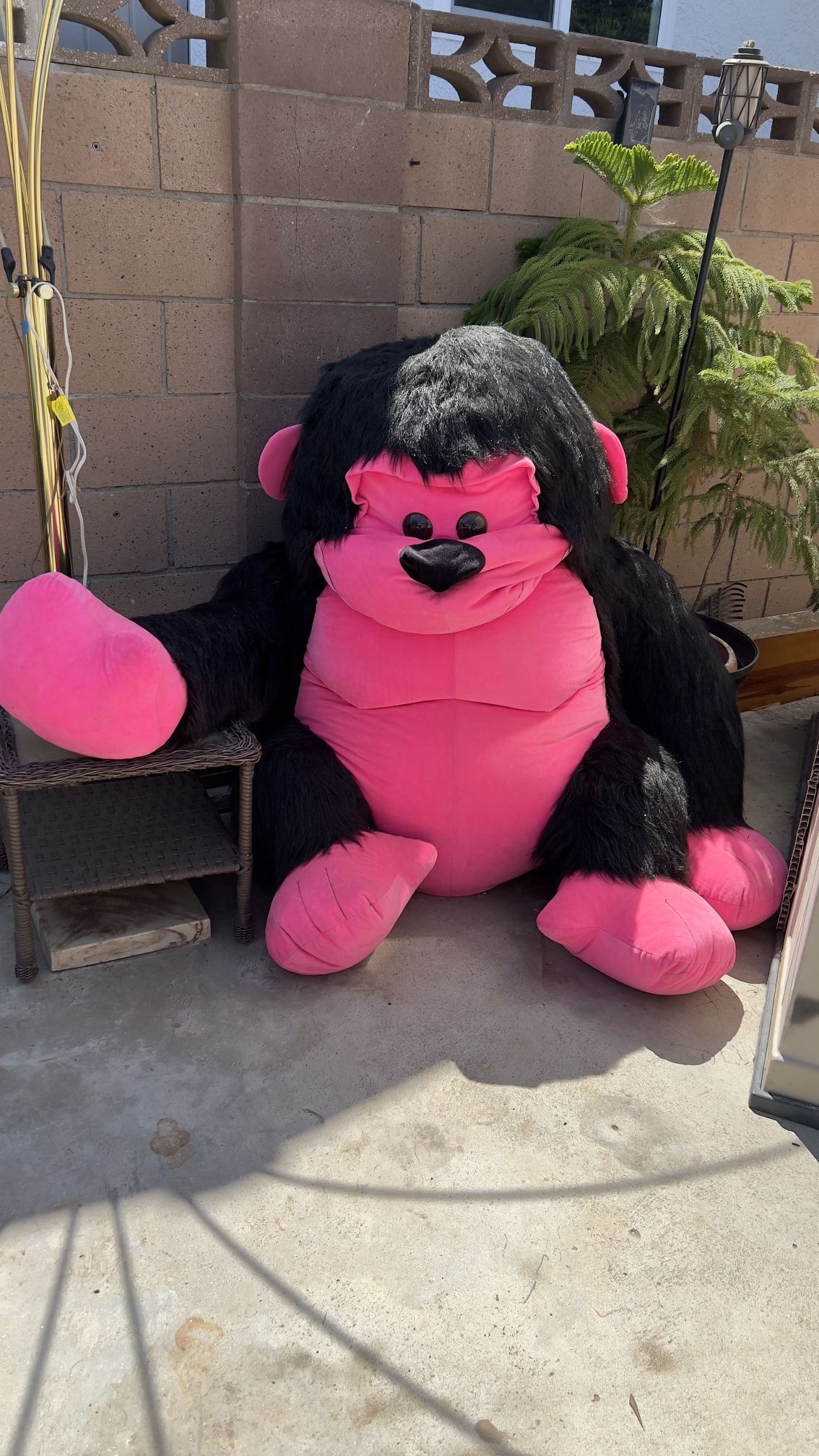 Giant Pink and Black Gorilla Plush