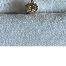 Natural Chocolate, Diamond, 14 K Yellow, Gold Stud Earring