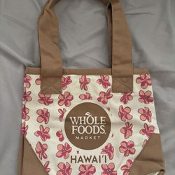 BNWT Aloha Whole Foods Hawaii Plumeria mini tote bag