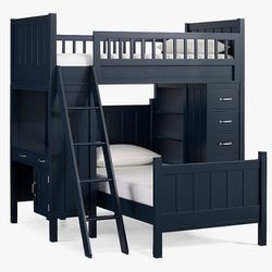 Kids Twin Bunk Beds with Desk And Dresser