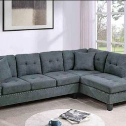 Brand New 2PC SECTIONAL SOFA SET WITH ACCENT PILLOWS INCLUDED $299