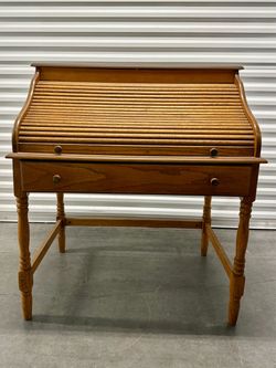 Vintage Oak Roll Top  Desk