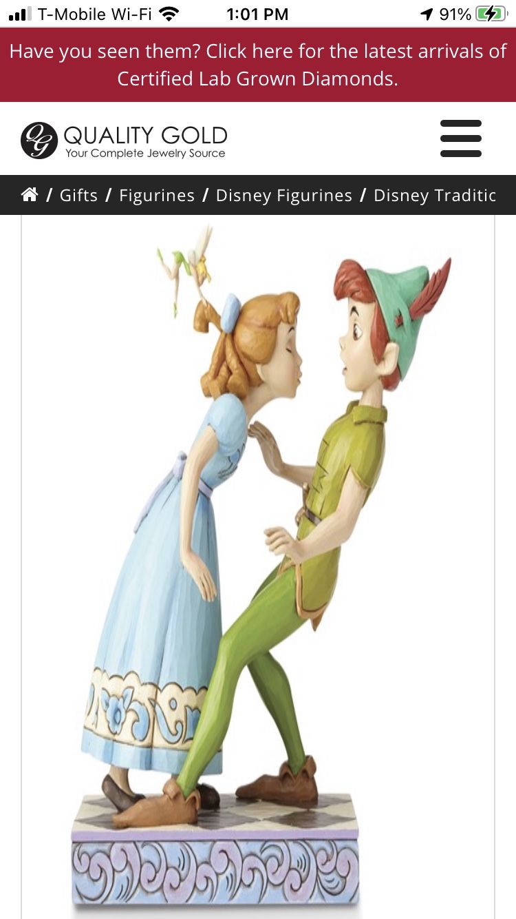 Disney Traditions Peter Pan, Wendy and Tinker Bell Figurine