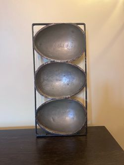 Vintage Industrial Metal Easter Egg Mold 3 Cavity GREB'S Bakery Pittsburgh