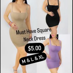 New Square Dress - M, L, & XL