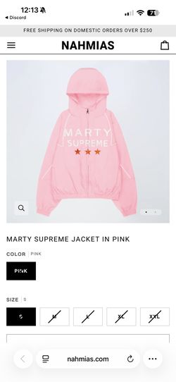 Marty Supreme Pink Jacket Size Medium