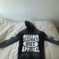 Black and White Trapped  Out Apparel Hoodie Size M