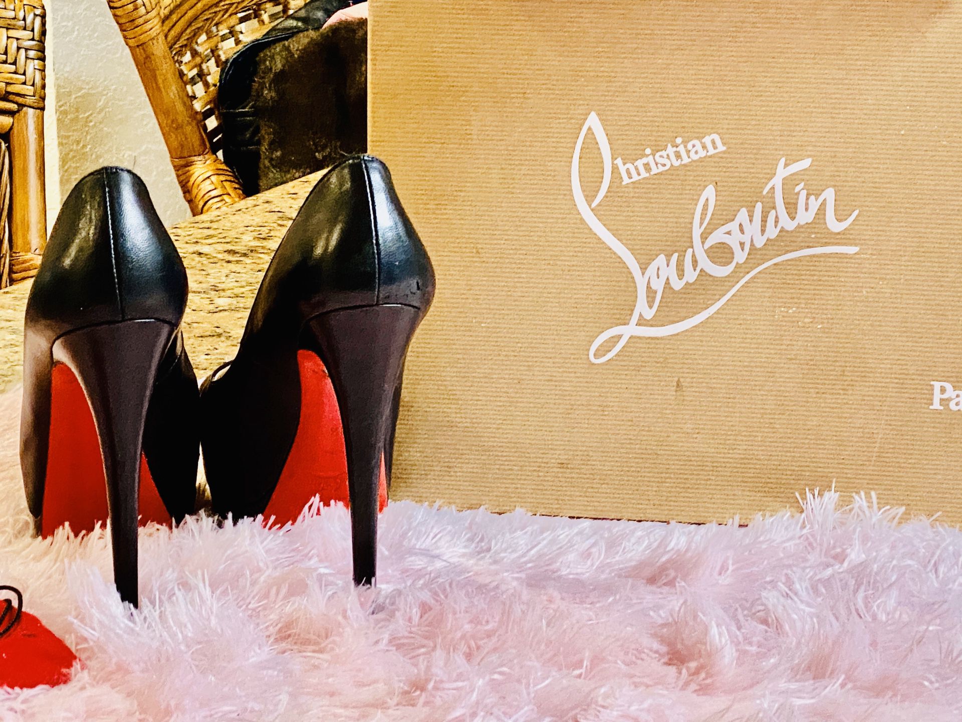 Authentic Christian Louboutin with the receipt and authenticity and it in original box. Worn once but she’s were taken to Christian Louboutin to make