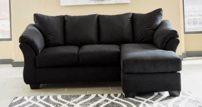 Black Apartment Size Sectional with Reversible Chaise