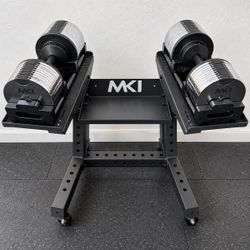 MKI Adjustable Dumbbells | 5–100 lb | Black & Chrome Available