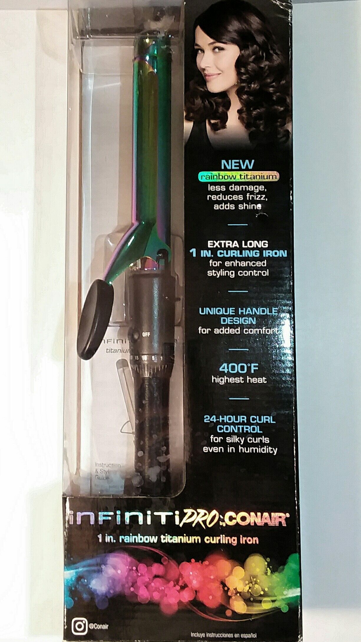 CONAIR Infiniti Pro - Rainbow Titanium Curling Iron 1"