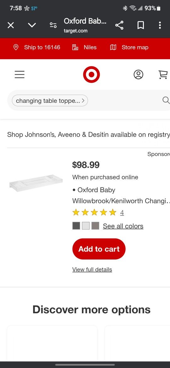 Oxford Baby Changing Table 