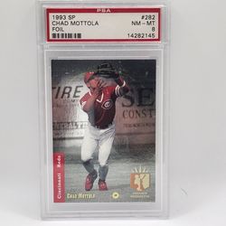 1993 SP Chad Mottola Premier Prospects Foil #282 — PSA 8 NM-MT (Cincinnati Reds)