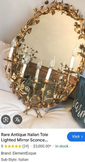 Italian Lighted Sconce Mirror