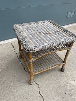 Wicker side table