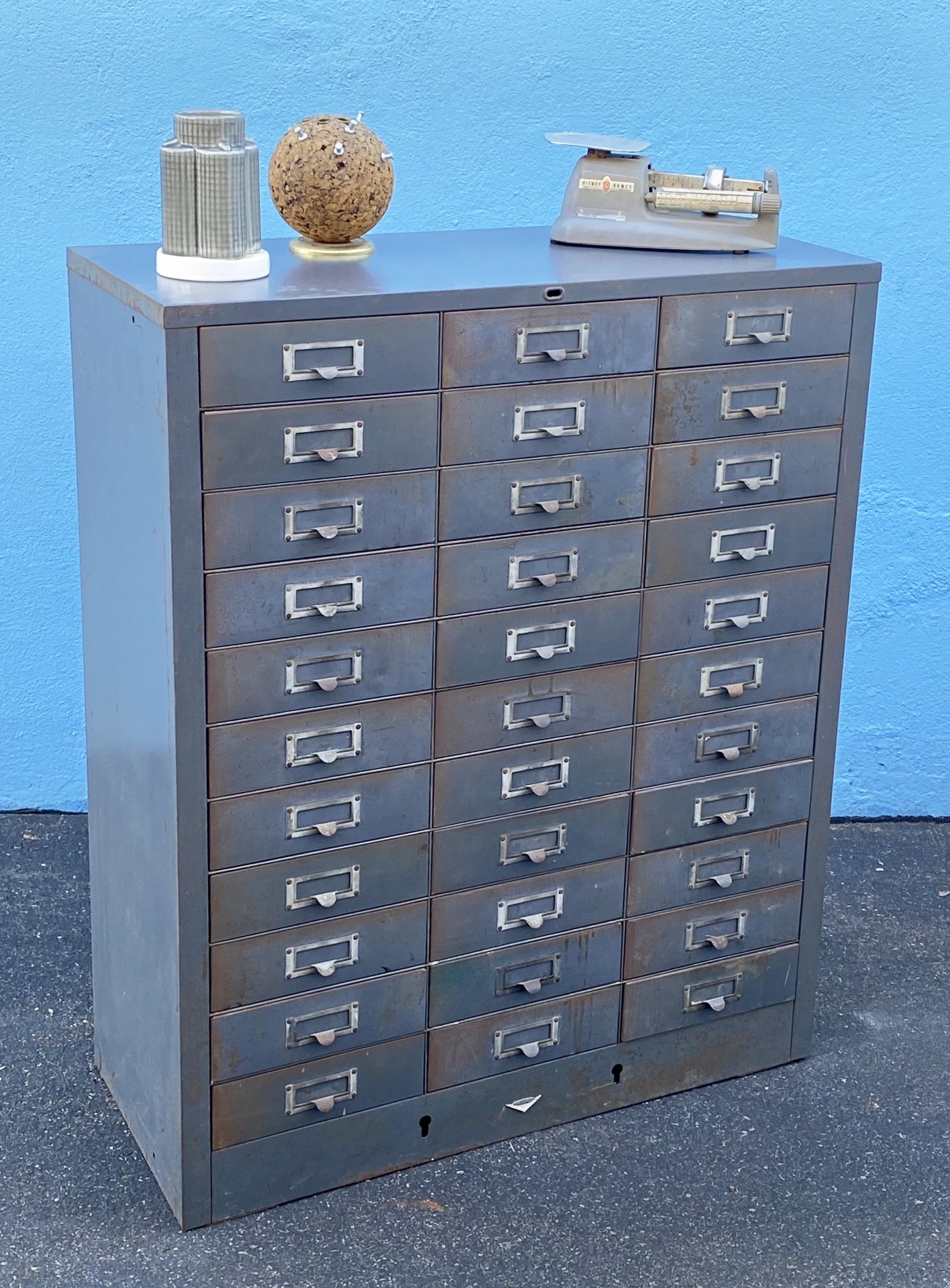 Vintage Cole Steel 33 drawer parts cabinet