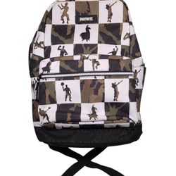Fortnite Backpack 18" Kids' Multiplier Camo Olive/White/Black 2 Pockets EUC