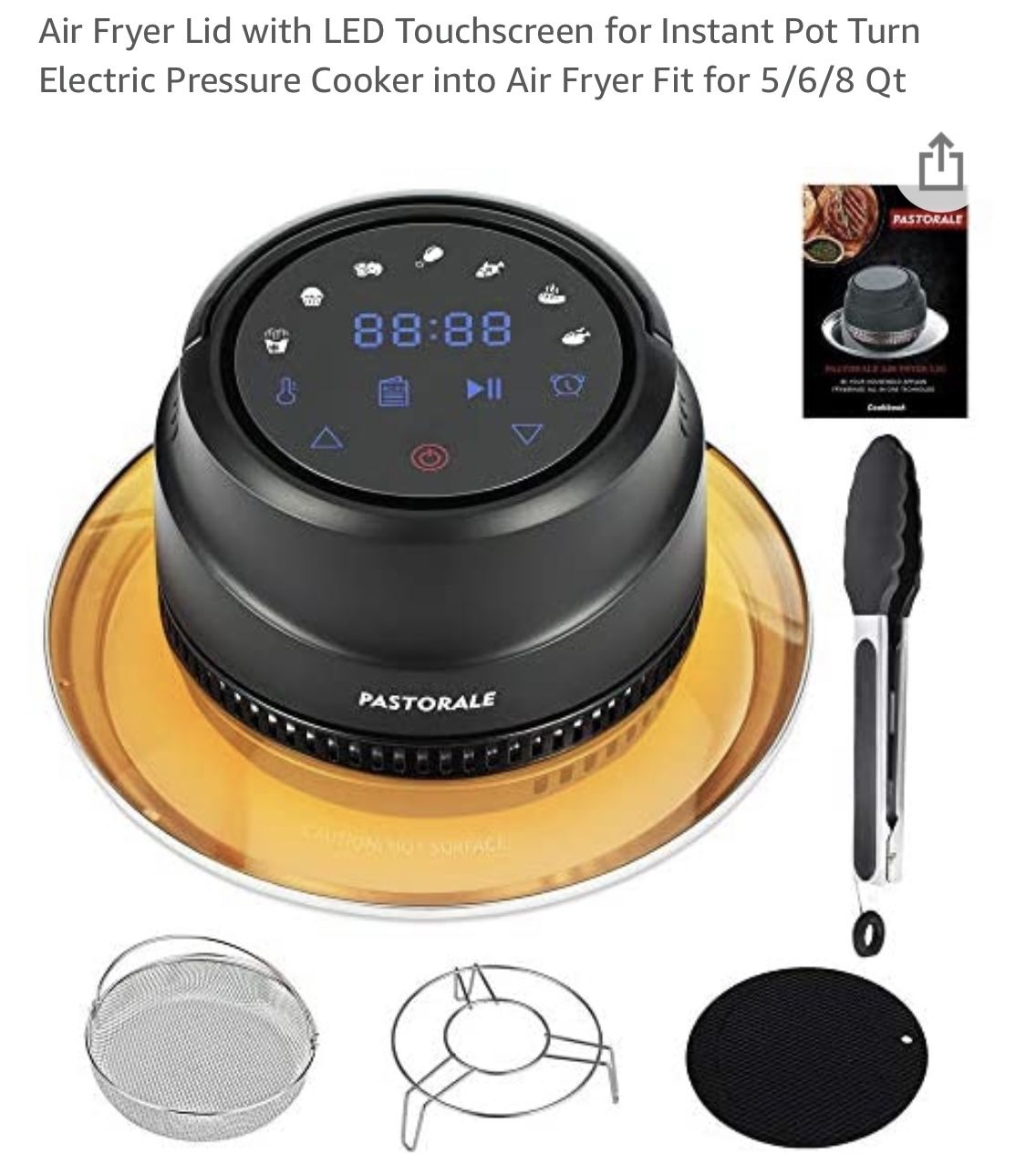 Air Fryer Lid with LED Touchscreen 