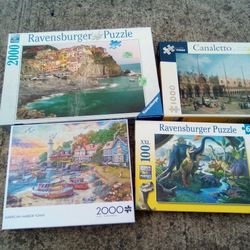 Lot Of 4 Jigsaw Puzzles  10.00
