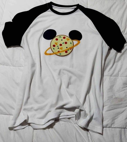 Pizza Planet Mickey Mouse Ears T-Shirt, Adult XL, Polyester, USED GOOD CONDITION, Handmade