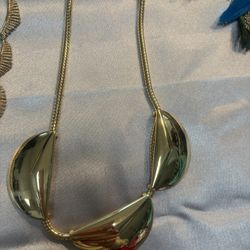 NWT Gold Abstract Statement Necklace | Bold & Modern