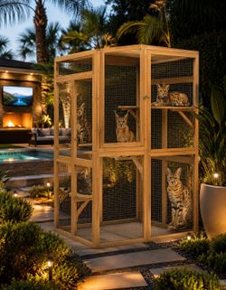 Coziwow 39″L Wooden Outdoor Cat Catio