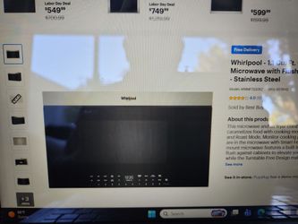 Whirlpool 1.1 over range microwave