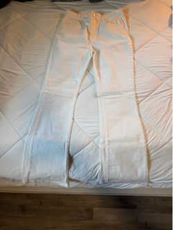 White boot cut jeans