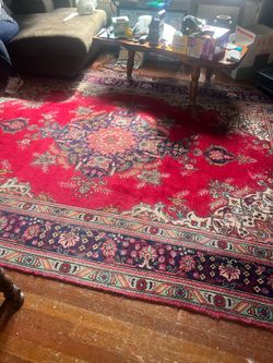 Large Red Persian-Style Area Rug
