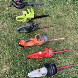 Electric & Battery Operated Hedge Trimmers, Chain Saw,power Blower     Details r in DESCRIPTION 
