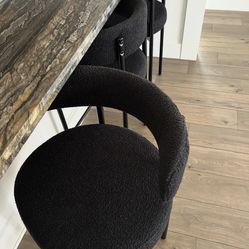 3x Black Counter Chairs 