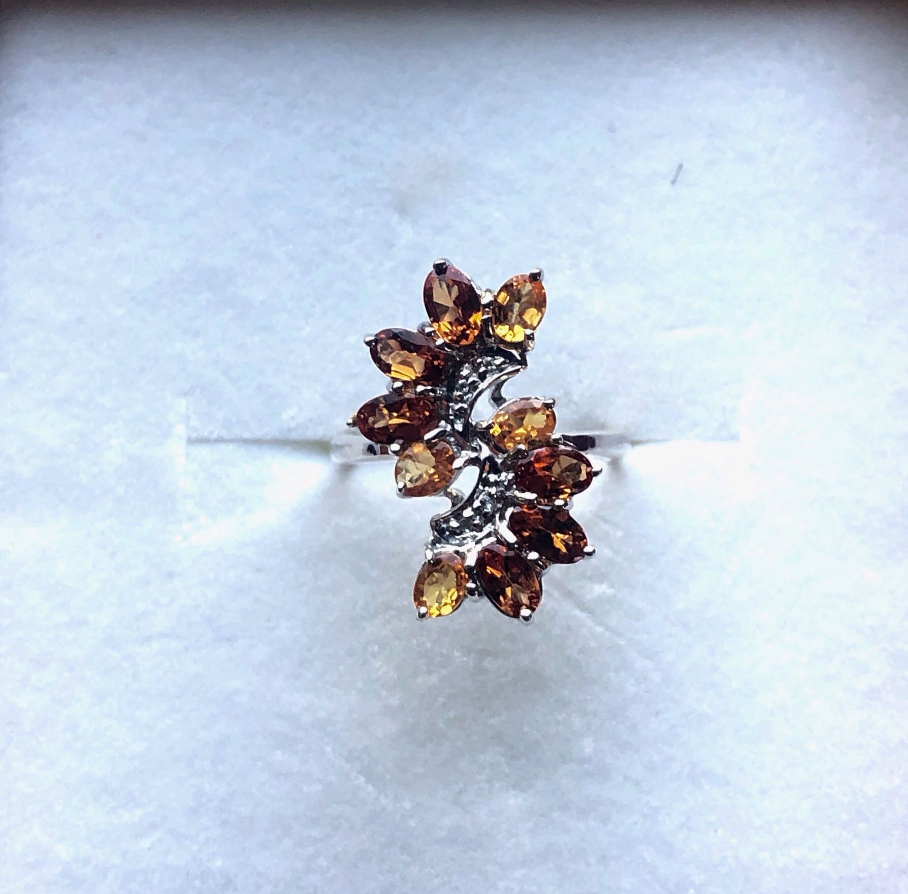 Marquis Hessonite Garnet Ring